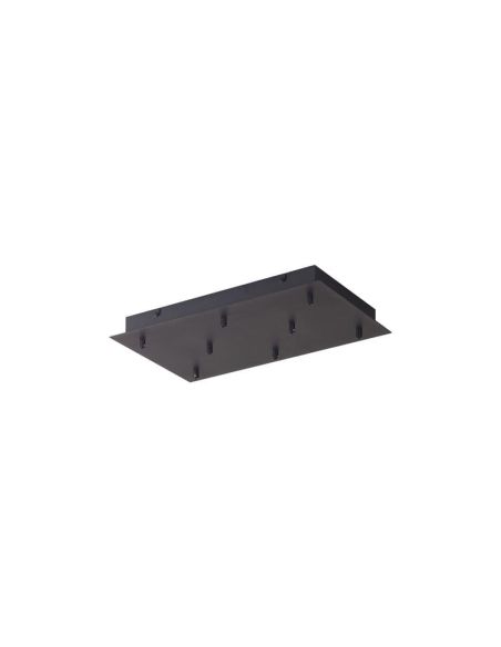 Florón de techo para Lámparas colgantes Colección TONIC 8 Luces, rectangular de metal negro I.50cm -Configurable-