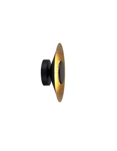 Aplique de Pared LED ORION 8W 3000K Ø 25cm negro+madera