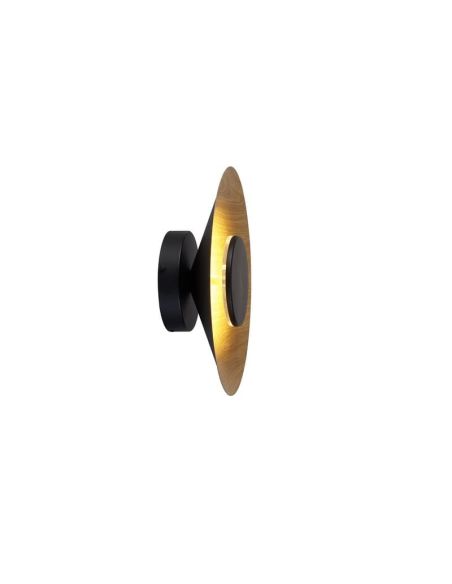 Aplique de Pared LED ORION 8W 3000K Ø 25cm negro+madera