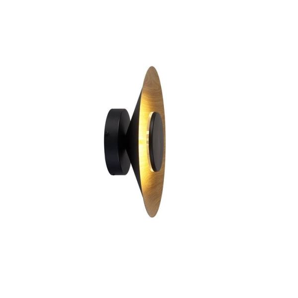 Aplique de Pared LED ORION 8W 3000K Ø 25cm negro+madera