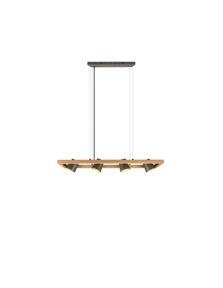 Lámpara de techo LED BELL altura ajustable 4 luces apagadas