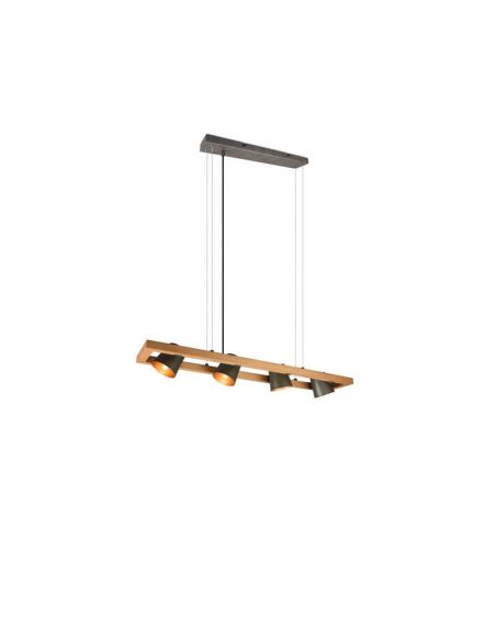 Lámpara de techo LED BELL altura ajustable 4 luces encendidas