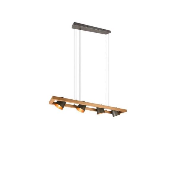Lámpara de techo LED BELL altura ajustable 4 luces encendidas