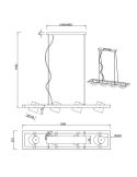 Lámpara de techo LED BELL altura ajustable 4 luces ficha técnica y medidas