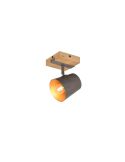 Aplique de pared LED BELL 1 luz, madera y metal colocado en techo