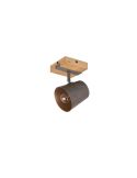 Aplique de pared LED BELL 1 luz, madera y metal luz apagada