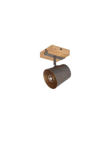 Aplique de pared LED BELL 1 luz, madera y metal luz apagada
