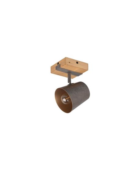Aplique de pared LED BELL 1 luz, madera y metal luz apagada