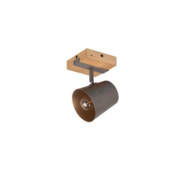 Aplique de pared LED BELL 1 luz, madera y metal luz apagada