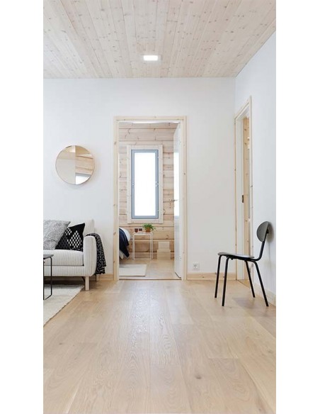 Downlight Quad 2 IP43 LED Empotrable Cuadrado corte redondo 16w blanco y gris | LeonLeds