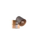 Aplique de pared LED BELL 1 luz, madera y metal en una pared