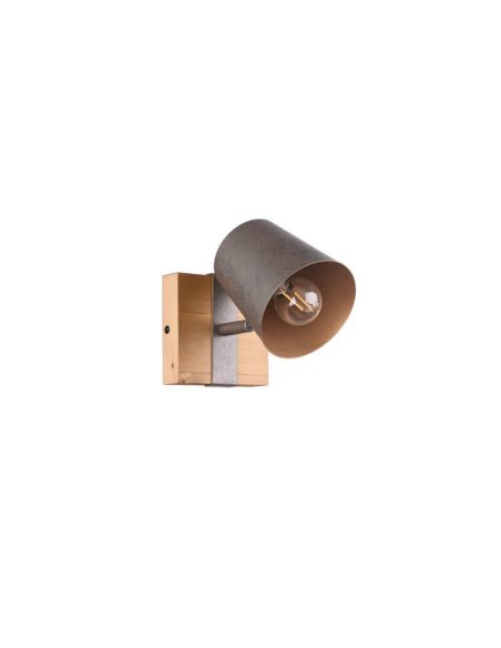 Aplique de pared LED BELL 1 luz, madera y metal en una pared