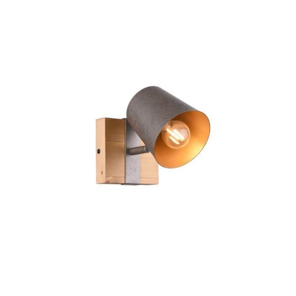 Aplique de pared LED BELL 1 luz, madera y metal | LeonLeds