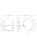 Aplique de pared LED BELL 1 luz, madera y metal ficha técnica y medidas