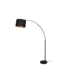 Lámpara de pie LED BOLIVIA negro y oro, interruptor pie tulipa hacia abajo luz apagada