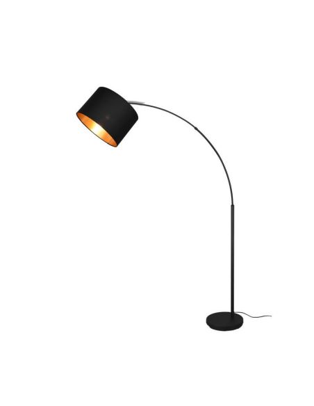 Lampadaire LED BOLIVIA noir et doré, interrupteur au pied | LéonLeds