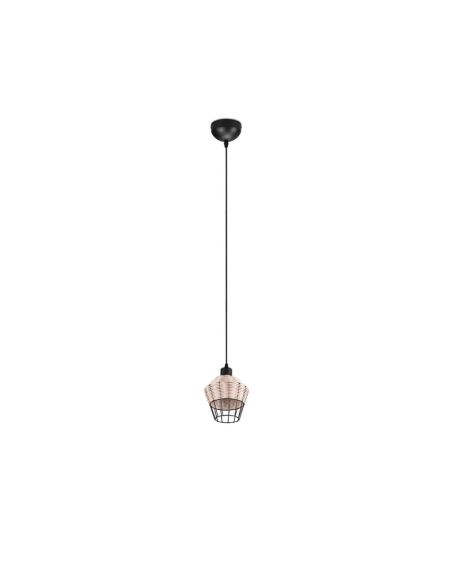 Lámpara de techo LED BORKA pequeña rattan natural luz apagada