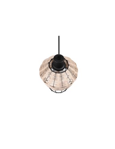 Lámpara de techo LED BORKA pequeña rattan natural detalle