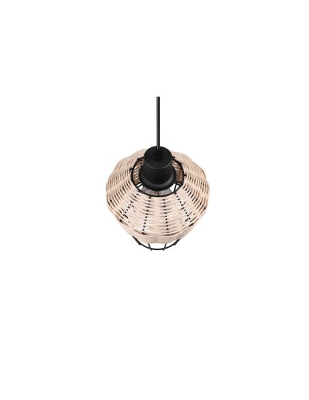 Lámpara de techo LED BORKA pequeña rattan natural detalle