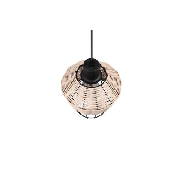 Lámpara de techo LED BORKA pequeña rattan natural detalle