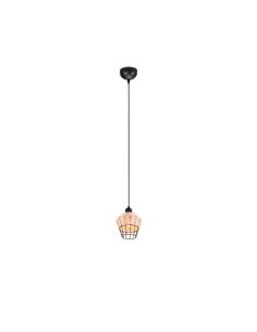 BORKA Candeeiro de teto LED pequeno em rattan natural ou preto | LeonLeds