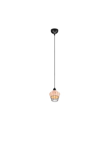 Lámpara de techo LED BORKA pequeña rattan natural o negro | LeonLeds
