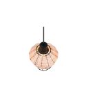 Lámpara de techo LED BORKA pequeña rattan natural detalle pantalla