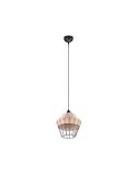 Lámpara de techo LED BORKA grande altura ajustable rattan luz apagada