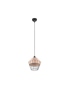 Lámpara de techo LED BORKA grande altura ajustable rattan | LeonLeds 2