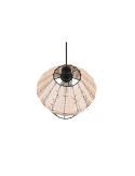 Lámpara de techo LED BORKA grande altura ajustable rattan pantalla detalle luz apagada