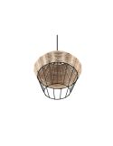 Lámpara de techo LED BORKA grande altura ajustable rattan detalle pantalla