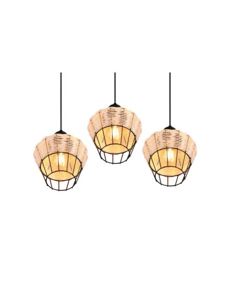 Lámpara de techo LED BORKA 3 luces, altura ajustable 150 cm