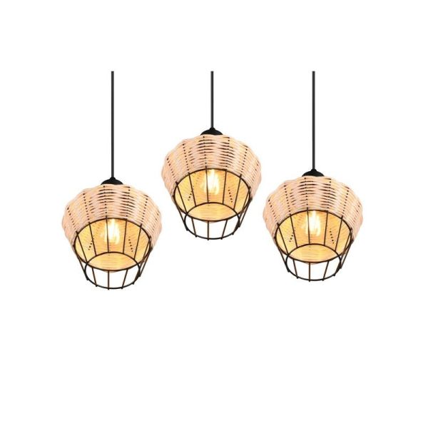 Lámpara de techo LED BORKA 3 luces, altura ajustable 150 cm