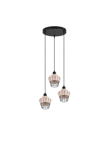 Lámpara de techo LED BORKA 3 luces, altura ajustable apagada
