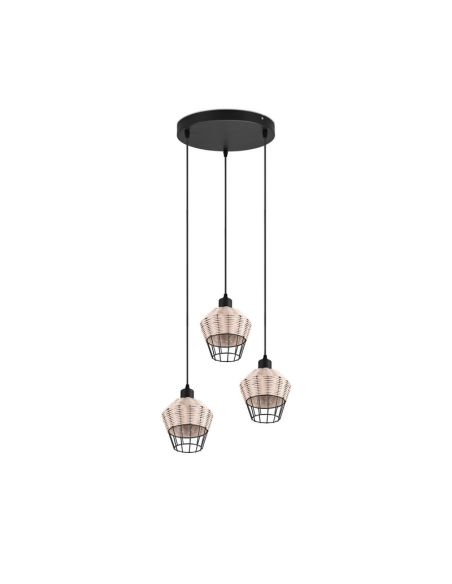 Lámpara de techo LED BORKA 3 luces, altura ajustable apagada