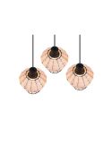 Lámpara de techo LED BORKA 3 luces, altura ajustable detalle tulipa luz apagada