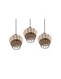 Lámpara de techo LED BORKA 3 luces, altura ajustable detalle tulipa bombilla E27 no incluida