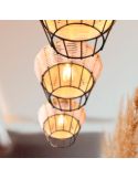 Lámpara de techo LED BORKA 3 luces, altura ajustable detalle tulipa