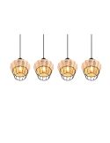 Lámpara de techo LED BORKA 4 luces, altura ajustable detalle bombilla E27 no incluida
