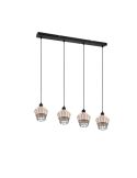 Lámpara de techo LED BORKA 4 luces, altura ajustable bombilla E27 no incluida