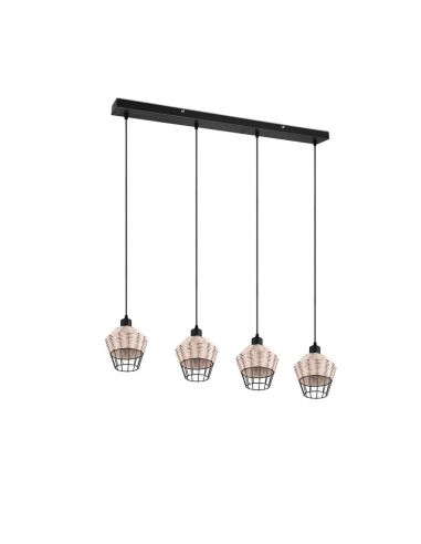 Lámpara de techo LED BORKA 4 luces, altura ajustable bombilla E27 no incluida