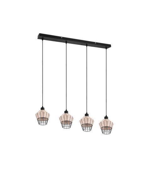 Lámpara de techo LED BORKA 4 luces, altura ajustable bombilla E27 no incluida