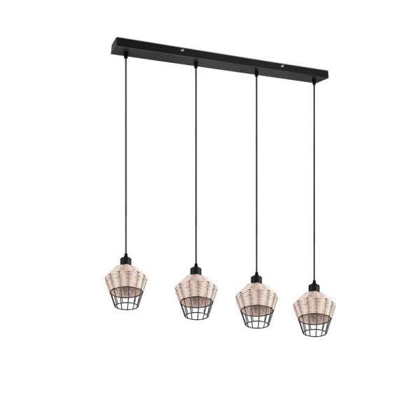 Lámpara de techo LED BORKA 4 luces, altura ajustable bombilla E27 no incluida