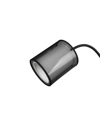 Lampadaire LED BURTON, 2 lumières, détail en tissu et organza, petit abat-jour, ampoule éteinte non incluse