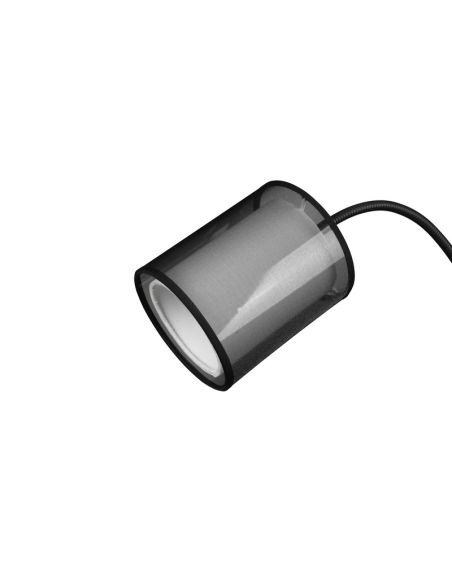 Lámpara de pie LED BURTON, 2 luces , tela y organza detalle tulipa pequeña bombilla apagada no incluida