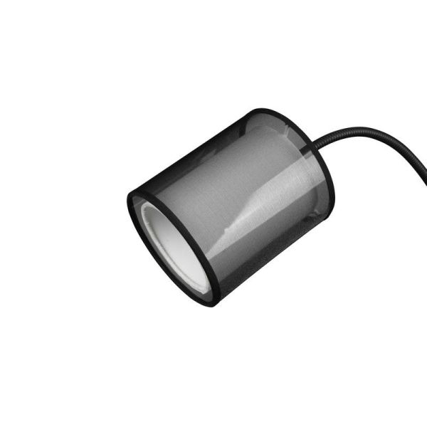 Lámpara de pie LED BURTON, 2 luces , tela y organza detalle tulipa pequeña bombilla apagada no incluida