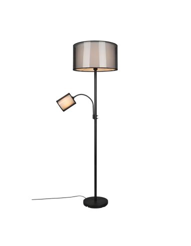 Lámpara de pie LED BURTON, 2 luces , tela y organza | LeonLeds