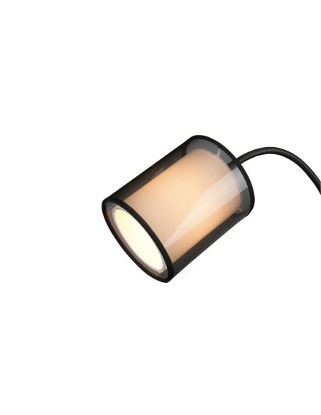Lampadaire BURTON LED, 2 lumières, détail en tissu et organza, petit abat-jour, ampoule non incluse