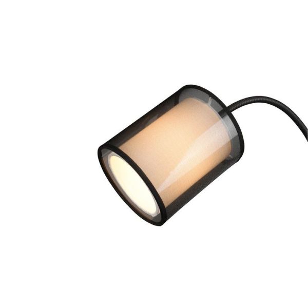 Lámpara de pie LED BURTON, 2 luces , tela y organza detalle tulipa pequeña bombilla no incluida
