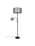 Lámpara de pie LED BURTON, 2 luces , tela y organza detalle luz apagada